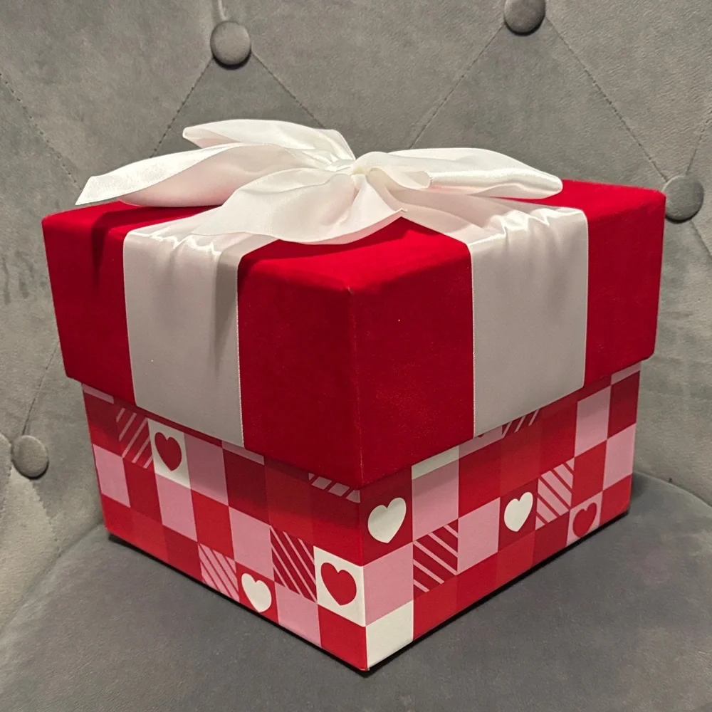 Red and White Gift Box with Bow